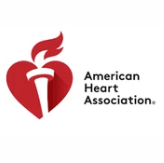 A red heart with the words american heart association.