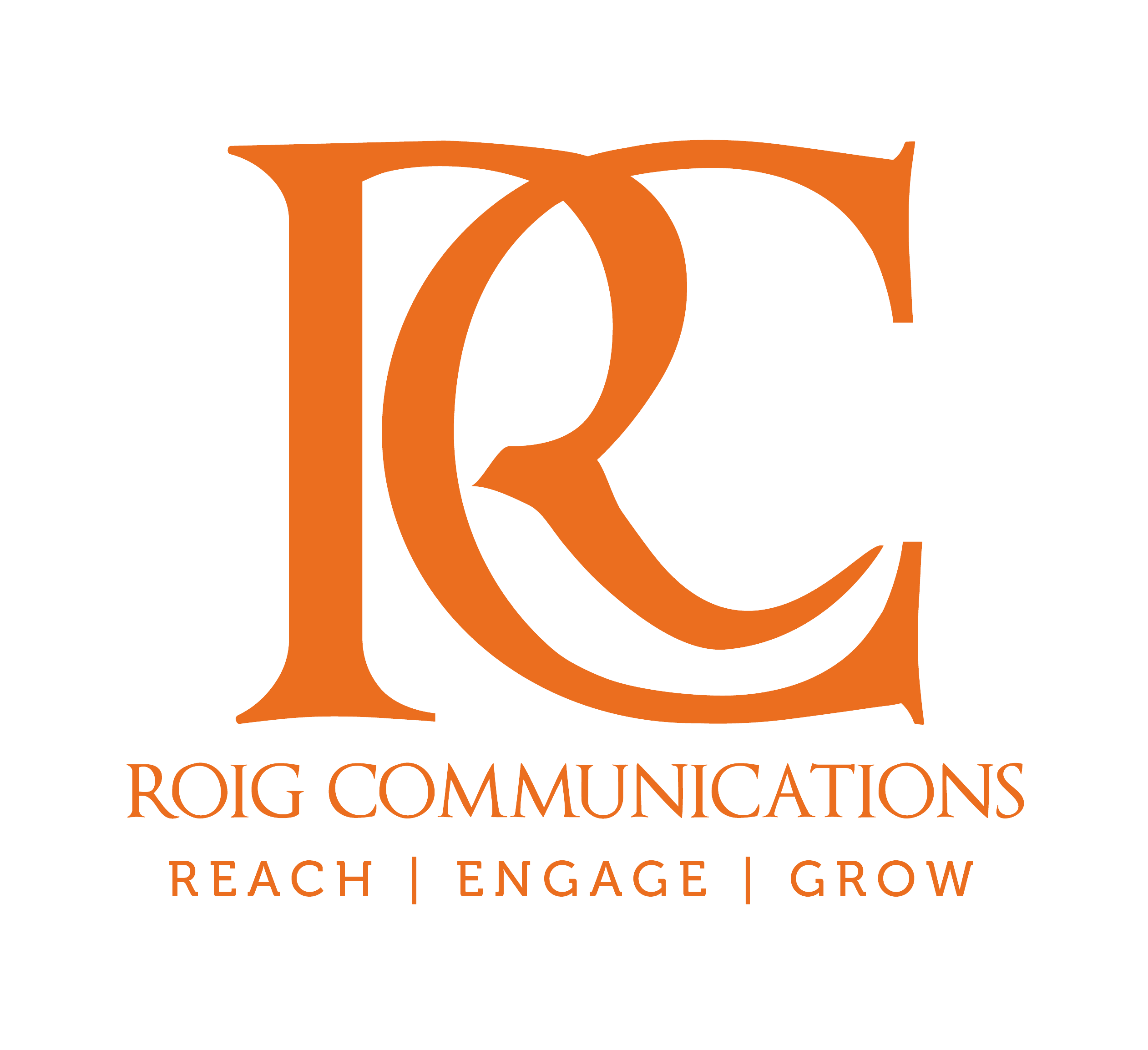 Roig Communications logo: Reach, engage, grow.